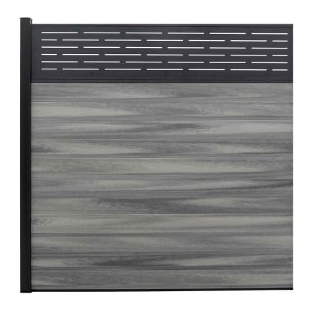 Jewett Cameron Companies Lattice Top 6'W x 6'H Oxford Grey Aluminum/Composite Horizontal Fence-Adder Section-IN GROUND EF LG1206